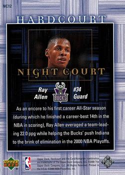 2000-01 Upper Deck Hardcourt - Night Court #NC12 Ray Allen Back