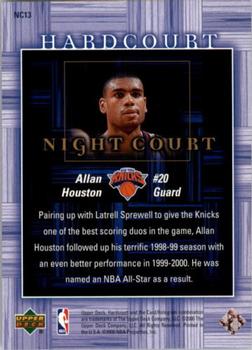 2000-01 Upper Deck Hardcourt - Night Court #NC13 Allan Houston Back
