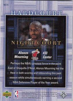 2000-01 Upper Deck Hardcourt - Night Court #NC15 Alonzo Mourning Back