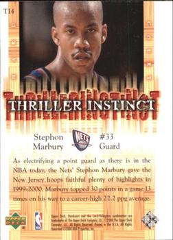 2000-01 Upper Deck Hardcourt - Thriller Instinct #TI4 Stephon Marbury Back