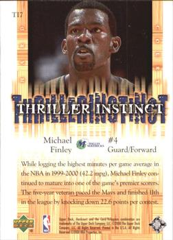 2000-01 Upper Deck Hardcourt - Thriller Instinct #TI7 Michael Finley Back