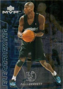 2000-01 Upper Deck MVP - Electrifying #E1 Kevin Garnett Front