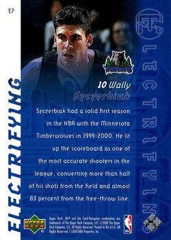 2000-01 Upper Deck MVP - Electrifying #E7 Wally Szczerbiak Back
