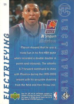 2000-01 Upper Deck MVP - Electrifying #E9 Shawn Marion Back