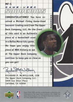 2000-01 Upper Deck MVP - Game-Used Souvenirs #MF-S Michael Finley Back