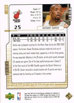 2000-01 Upper Deck MVP - Gold Script #85 Anthony Carter Back