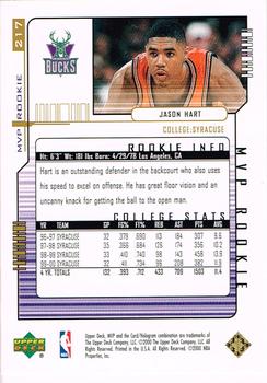 2000-01 Upper Deck MVP - Gold Script #217 Jason Hart Back
