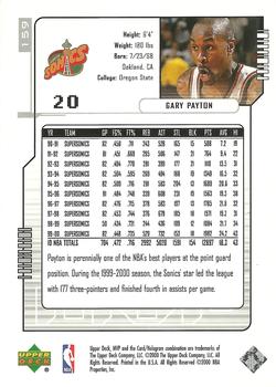 2000-01 Upper Deck MVP - Silver Script #159 Gary Payton Back