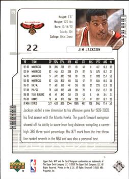 2000-01 Upper Deck MVP - Silver Script #3 Jim Jackson Back