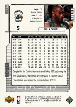 2000-01 Upper Deck MVP - Silver Script #18 Elden Campbell Back