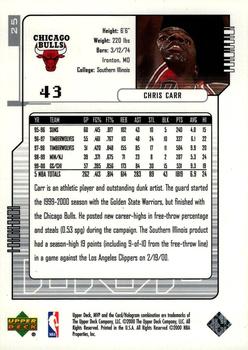 2000-01 Upper Deck MVP - Silver Script #25 Chris Carr Back