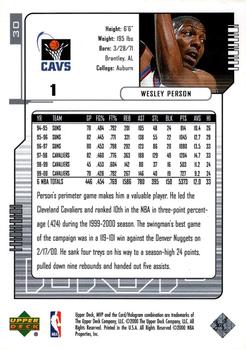 2000-01 Upper Deck MVP - Silver Script #30 Wesley Person Back
