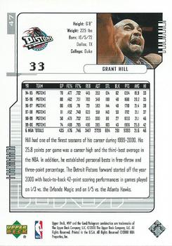 2000-01 Upper Deck MVP - Silver Script #47 Grant Hill Back