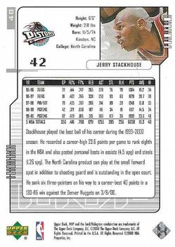 2000-01 Upper Deck MVP - Silver Script #48 Jerry Stackhouse Back