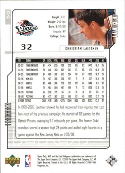 2000-01 Upper Deck MVP - Silver Script #50 Christian Laettner Back