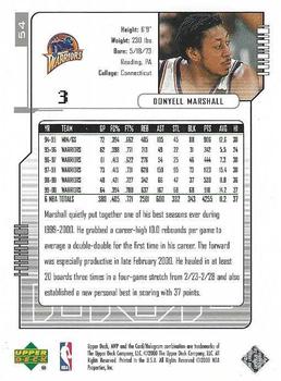 2000-01 Upper Deck MVP - Silver Script #54 Donyell Marshall Back