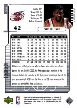 2000-01 Upper Deck MVP - Silver Script #63 Walt Williams Back