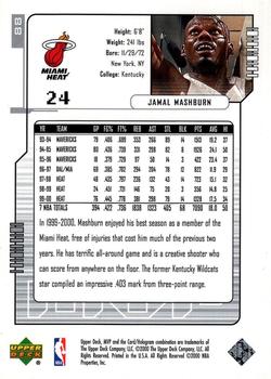 2000-01 Upper Deck MVP - Silver Script #88 Jamal Mashburn Back