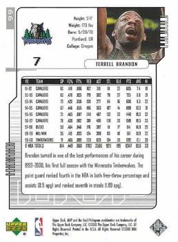 2000-01 Upper Deck MVP - Silver Script #99 Terrell Brandon Back