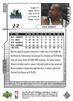 2000-01 Upper Deck MVP - Silver Script #103 Dean Garrett Back
