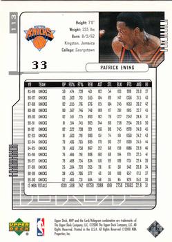 2000-01 Upper Deck MVP - Silver Script #113 Patrick Ewing Back