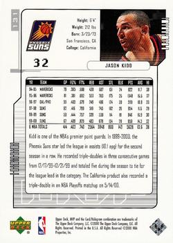 2000-01 Upper Deck MVP - Silver Script #131 Jason Kidd Back