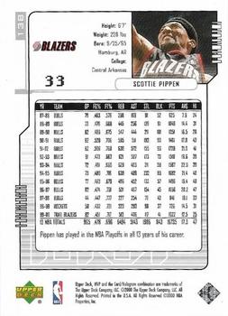 2000-01 Upper Deck MVP - Silver Script #138 Scottie Pippen Back