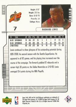 2000-01 Upper Deck MVP - Silver Script #164 Rashard Lewis Back