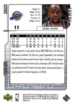 2000-01 Upper Deck MVP - Silver Script #176 Jacque Vaughn Back