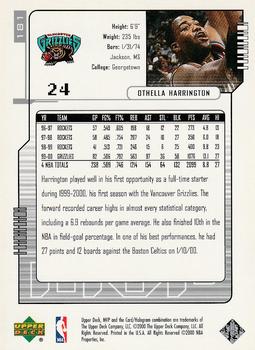 2000-01 Upper Deck MVP - Silver Script #181 Othella Harrington Back