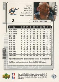 2000-01 Upper Deck MVP - Silver Script #183 Mitch Richmond Back