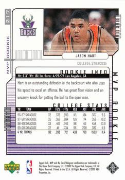 2000-01 Upper Deck MVP - Silver Script #217 Jason Hart Back