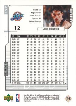2000-01 Upper Deck MVP - Super Script #172 John Stockton Back