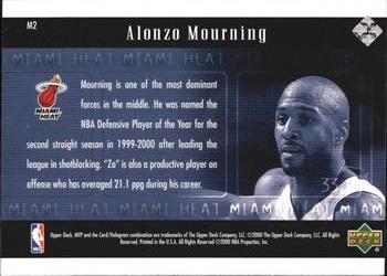 2000-01 Upper Deck MVP - MVP Theatre #M2 Alonzo Mourning Back