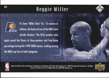 2000-01 Upper Deck MVP - MVP Theatre #M3 Reggie Miller Back