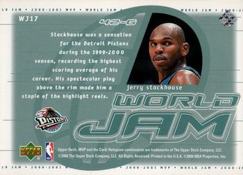 2000-01 Upper Deck MVP - World Jam #WJ17 Jerry Stackhouse Back