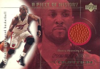 2000-01 Upper Deck Ovation - A Piece of History #AL-B Alonzo Mourning Front