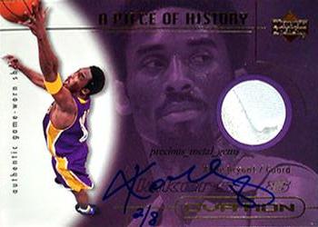 2000-01 Upper Deck Ovation - A Piece of History #KB-A Kobe Bryant Front