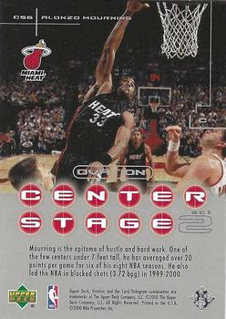 2000-01 Upper Deck Ovation - Center Stage Act 2 #CS6 Alonzo Mourning Back