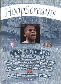 1997-98 Stadium Club - Hoop Screams #HS5 Jerry Stackhouse Back