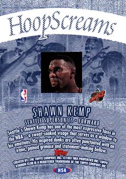 1997-98 Stadium Club - Hoop Screams #HS4 Shawn Kemp Back