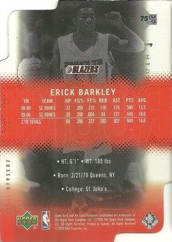 2000-01 Upper Deck Slam - Extra Strength Silver #75 Erick Barkley  Back
