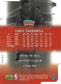 2000-01 Upper Deck Slam - Extra Strength Silver #84 Chris Carrawell  Back