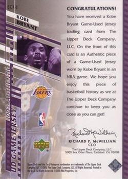 2000-01 Upper Deck - e-Card e|volve Game-Used Jerseys (Series One) #EC1-J Kobe Bryant Back