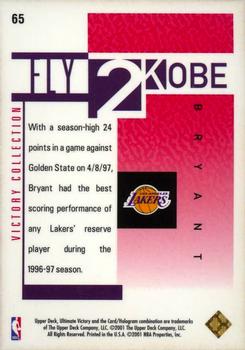 2000-01 Upper Deck Ultimate Victory - Victory Collection #65 Kobe Bryant Back