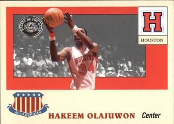 2001 Fleer Greats of the Game - All-American Collection #1AA Hakeem Olajuwon Front