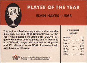 2001 Fleer Greats of the Game - Player of the Year #2PY Elvin Hayes Back
