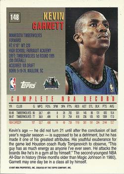 1997-98 Topps #148 Kevin Garnett Back