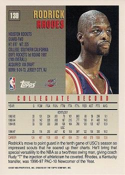 1997-98 Topps #130 Rodrick Rhodes Back