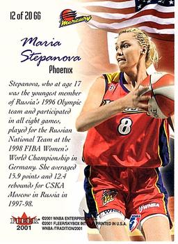 2001 Fleer Tradition WNBA - Global Game #12 GG Maria Stepanova Back